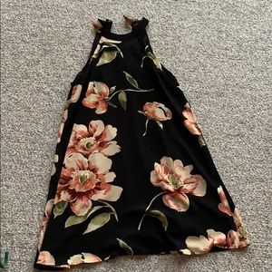 Flower and black casual dress